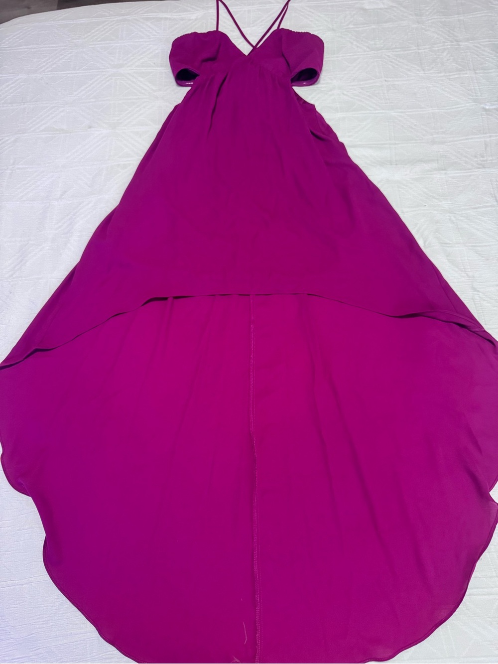 Express Women's Magenta High-Low Spaghetti Strap Dress